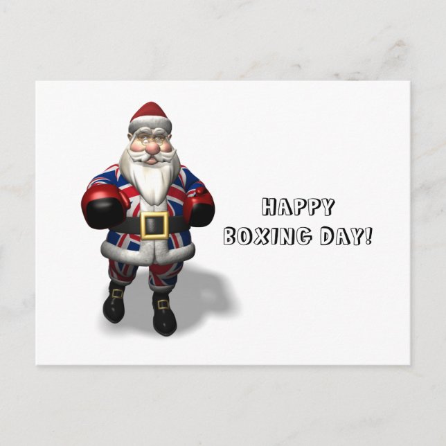 Postal Festiva Papá Noel del Reino Unido en el día del boxeo (Anverso)