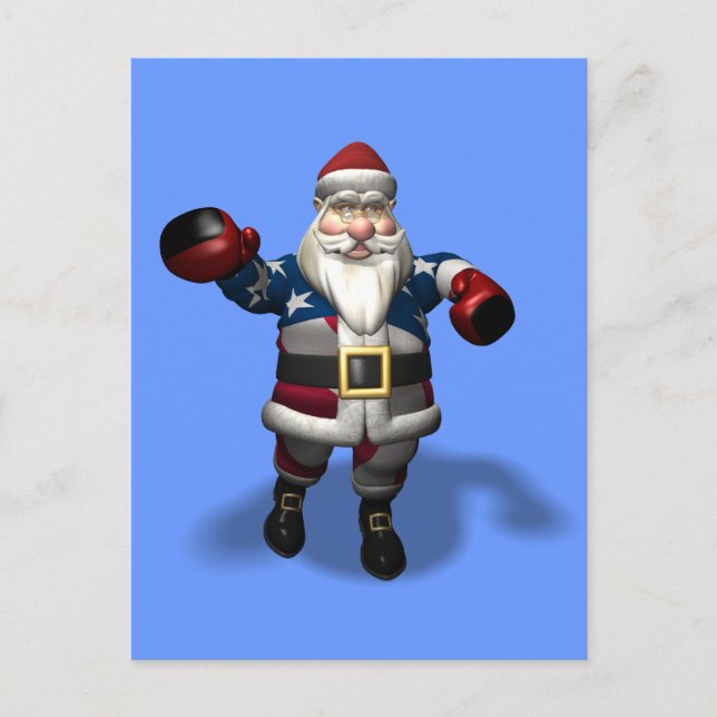 Postal Festiva Papá Noel en el día del boxeo (Anverso)