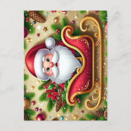 Postal Festiva Papá Noel en Sleigh