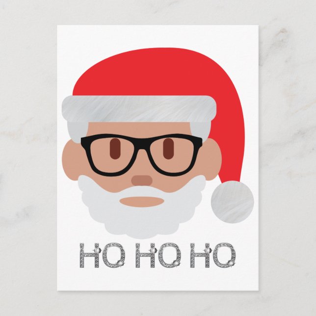 Postal Festiva Papá Noel hipster (Anverso)