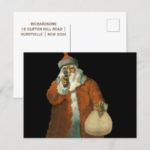 Postal Festiva Papá Noel malo