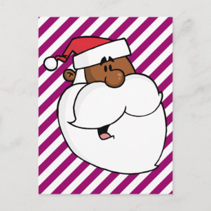 Postal Festiva Papá Noel negro