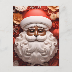 Postal Festiva Papá Noel negro Melanin Kris Kringle Xmas Bruh