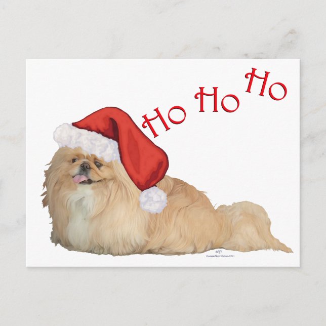 Postal Festiva Papá Noel Pekinés (Anverso)