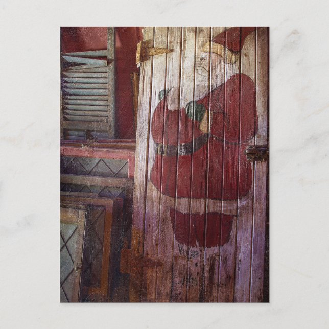 Postal Festiva Papá Noel primitivo (Anverso)