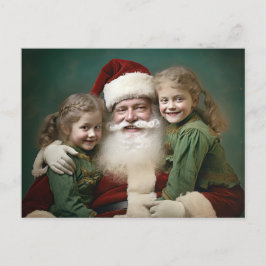 Postal Festiva Papá Noel y los niños
