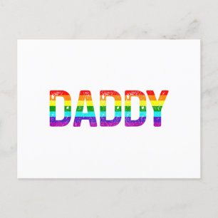 Postal Festiva Papá Orgullo Gay Mes Padres LGBTQ Día Arcoiris Cae