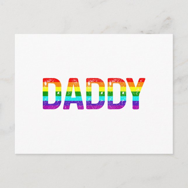 Postal Festiva Papá Orgullo Gay Mes Padres LGBTQ Día Arcoiris Cae (Anverso)