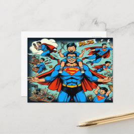 Postal Festiva Papá superhéroe