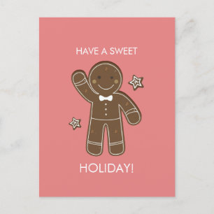 Postal Festiva Papel de feriado dulce para hombres de pan de jeng
