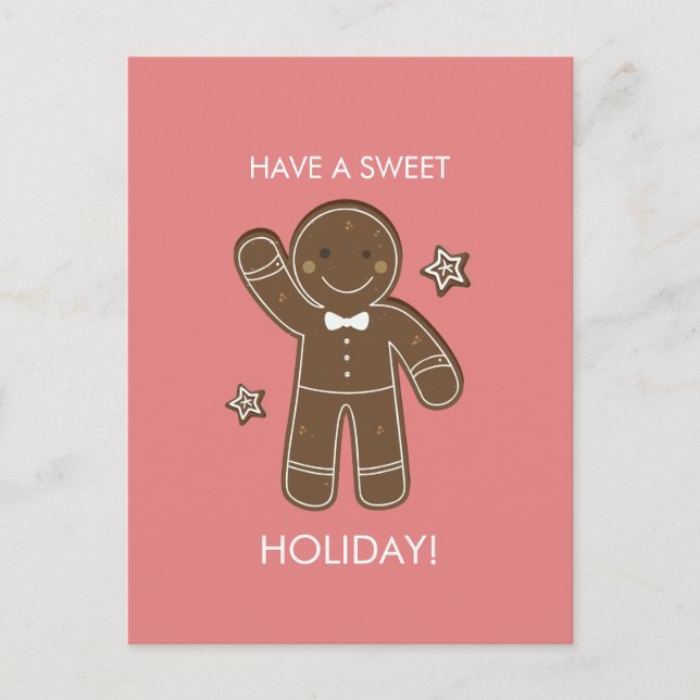 Postal Festiva Papel de feriado dulce para hombres de pan de jeng (Anverso)