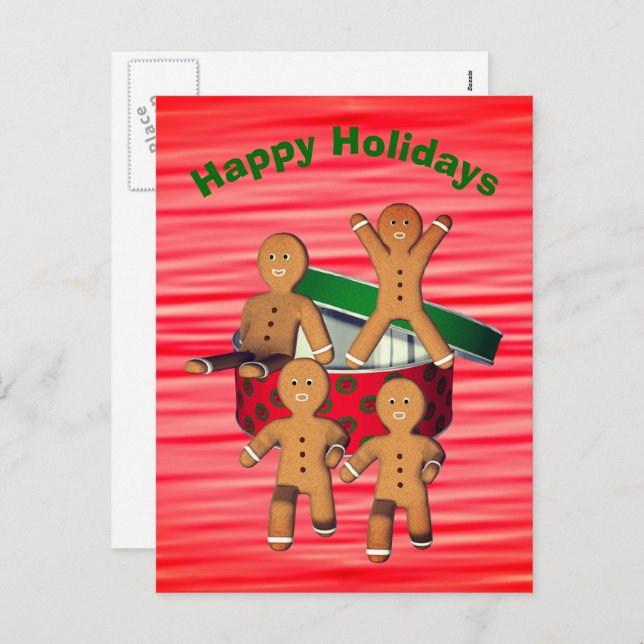 Postal Festiva Papel de feriado para los hombres con pan de jengi (Anverso / Reverso)