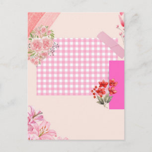 Postal Festiva Papel de scrapbook rosa