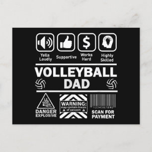 Postal Festiva Papel de voleibol con contenido gracioso de padre