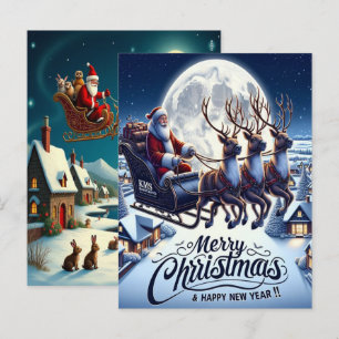 Postal Festiva Papel pintado encantador de pueblo invernal navide