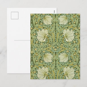 Postal Festiva Papel pintado floral azul de William Morris Pimper