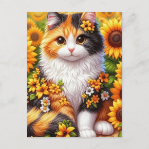 Postal Festiva Papel tapiz de Halloween de Gato Negro espeluznant