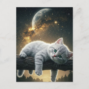 Postal Festiva Papel tapiz de Halloween de Gato Negro espeluznant