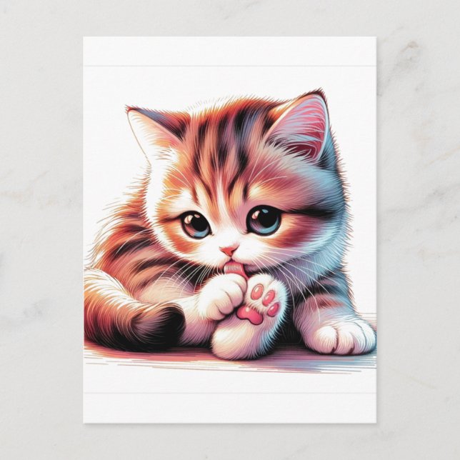 Postal Festiva Papel tapiz de Halloween de Gato Negro espeluznant (Anverso)