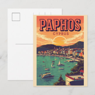 Postal Festiva Paphos beach sunset, Cyprus touring souvenir gifts