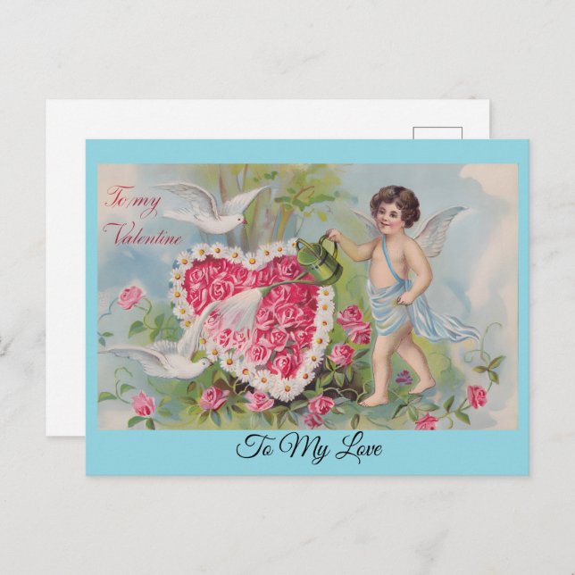 Postal Festiva Para Mi Valentín Personalizado (Anverso / Reverso)