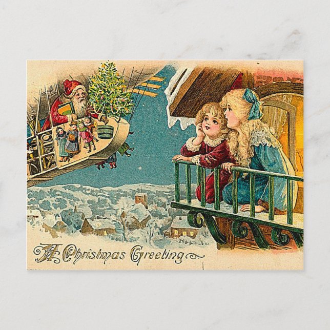 Postal Festiva Para Papá Noel que espera (Anverso)