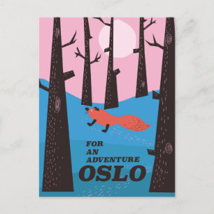Postal Festiva Para una aventura Oslo