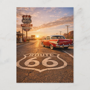 Postal Festiva Parada en el desierto al atardecer de la Madre Car