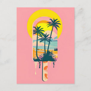 Postal Festiva Paraíso de los dulces de verano tropical