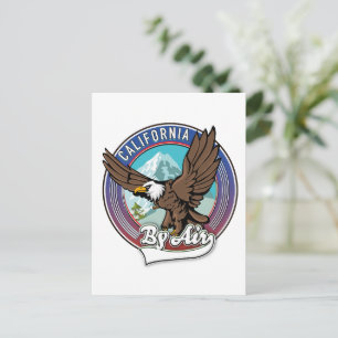 Postal Festiva Parche de viaje por California en Avión 