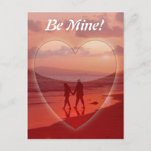 Postal Festiva Pareja en Beach Valentine (Anverso)