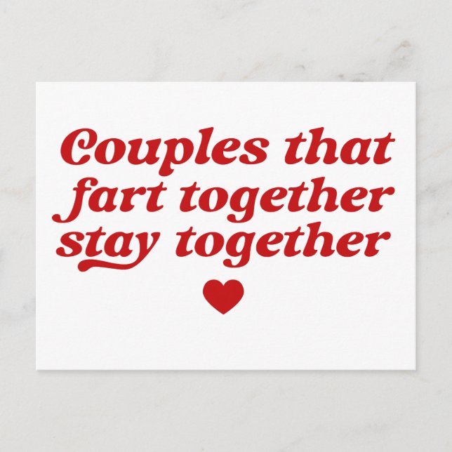 Postal Festiva Pareja Que Fart Juntos Permanece Juntos San Valent (Anverso)