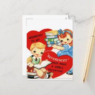Postal Festiva pareja retro vintage de San Valentín