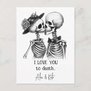 Postal Festiva Pareja Skeleton