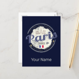Postal Festiva Paris Capital Francia Eiffel Tower Vintage Souveni