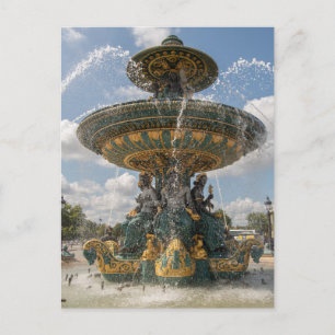 Postal Festiva París Plaza de la Concordia