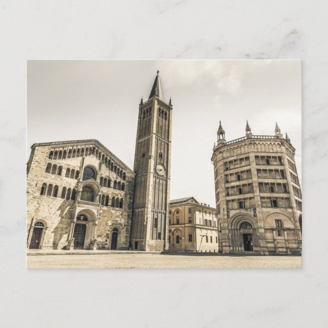 Postal Festiva Parma Emilia Romagna Piazza Del Duomo Italia (Anverso)