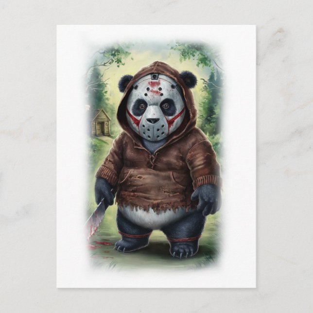 Postal Festiva Parody Horror Panda Movie on a White (Anverso)