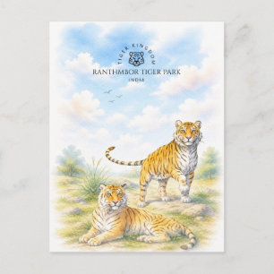 Postal Festiva Parque del Tigre de Ranthmbor, India   Naturaleza 