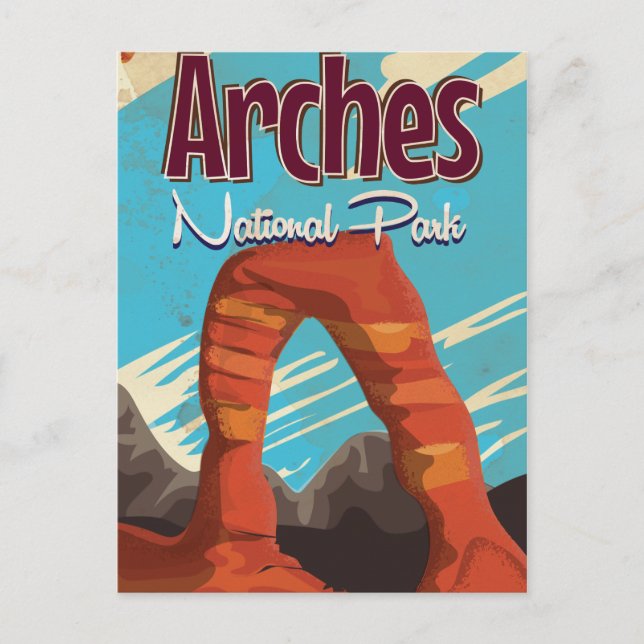 Postal Festiva Parque nacional Arches Poster de vacaciones de épo (Anverso)