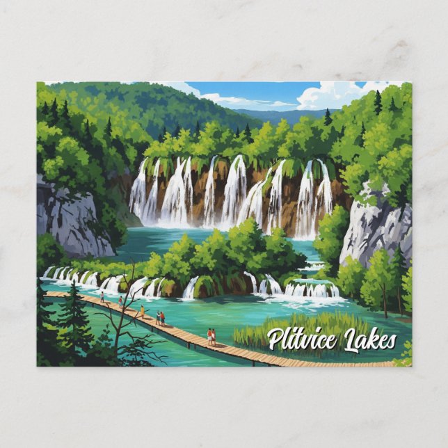 Postal Festiva Parque nacional de los lagos Plitvice, croacia (Anverso)
