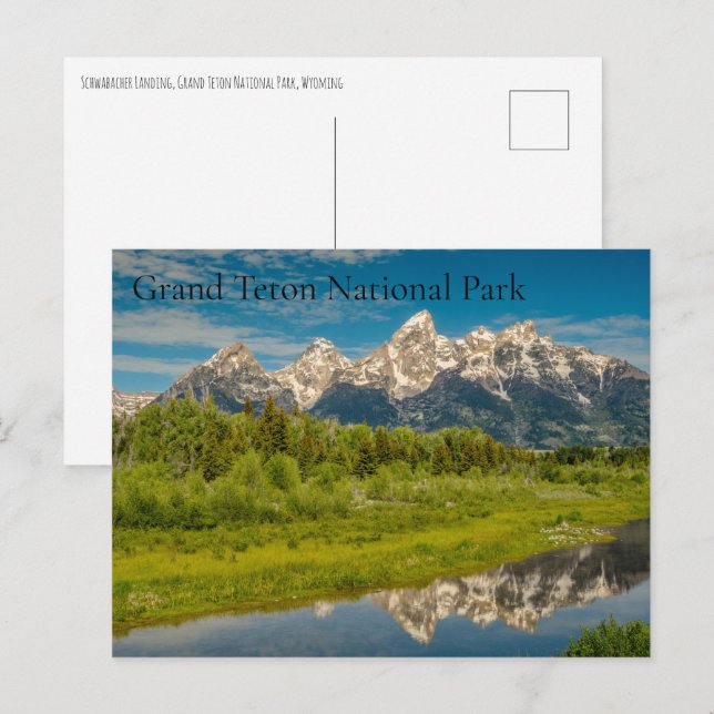 Postal Festiva Parque nacional del Gran Tetón de Schwabacher Land (Anverso / Reverso)