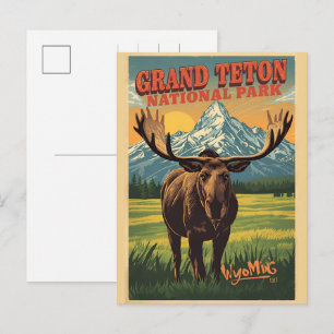Postal Festiva Parque Nacional Grand Teton Wyoming Vintage Retro