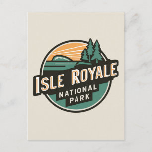 Postal Festiva Parque nacional Isle Royale Parque nacional Retro