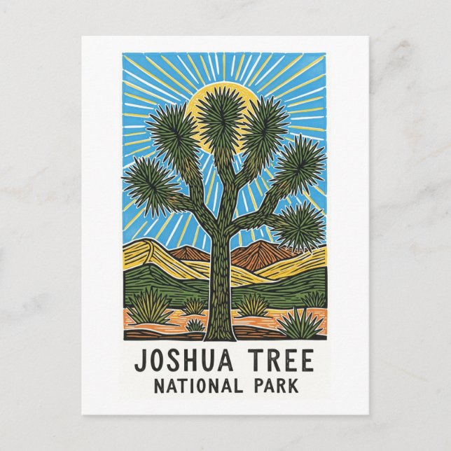 Postal Festiva Parque nacional Joshua Tree California (Anverso)