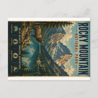 Postal Festiva Parque Nacional Montañas Rocosas Paisaje Escénico