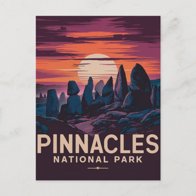 Postal Festiva Parque nacional Pinnacles Sunset (Anverso)