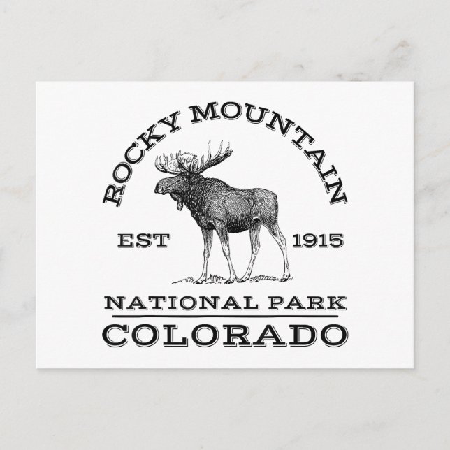Postal Festiva Parque nacional Rocky Mountain Colorado Moose Hike (Anverso)