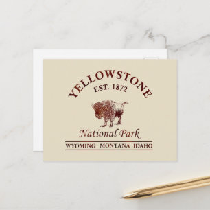 Postal Festiva Parque Nacional Yellowstone Vintage