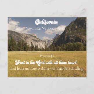 Postal Festiva Parque Nacional Yosemite California Proverbios 3:5